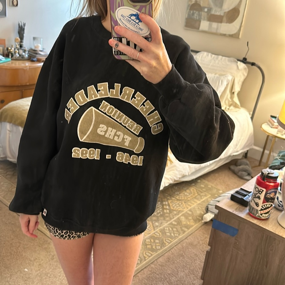 Vintage Crew Neck Oversized Sweatshirt with Graphic